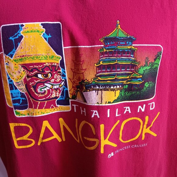 2XL Vintage T-shirt Men's SINGLE STITCH PRINCESS CRUISE THAILAND Red XXL - Picture 4 of 5